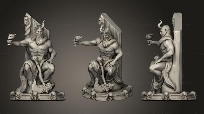 Статуэтки герои, монстры и демоны (Дьявол на троне, STKM_2243) 3D модель для ЧПУ станка
