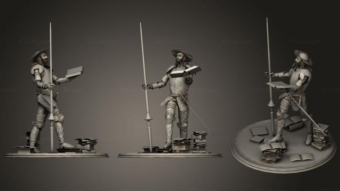 Статуэтки герои, монстры и демоны (Дон Кихот, STKM_2261) 3D модель для ЧПУ станка