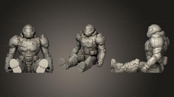 Figurines heroes, monsters and demons (Doom Slayer, STKM_2268) 3D models for cnc