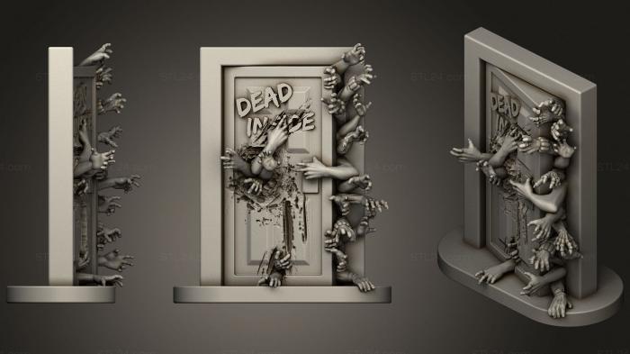 Figurines heroes, monsters and demons (Door with Zombies, STKM_2269) 3D models for cnc