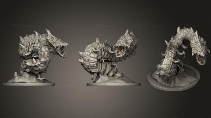 Figurines heroes, monsters and demons (Draconic Worm, STKM_2273) 3D models for cnc