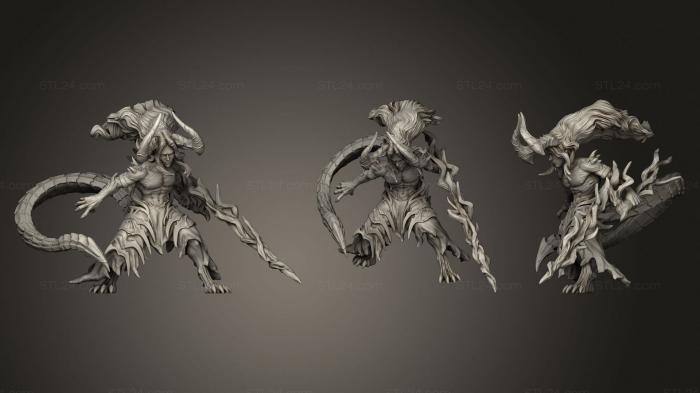 Статуэтки герои, монстры и демоны (Воин Драконов, STKM_2274) 3D модель для ЧПУ станка