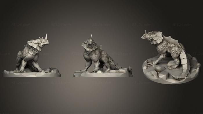 Figurines heroes, monsters and demons (Drake hound, STKM_2287) 3D models for cnc
