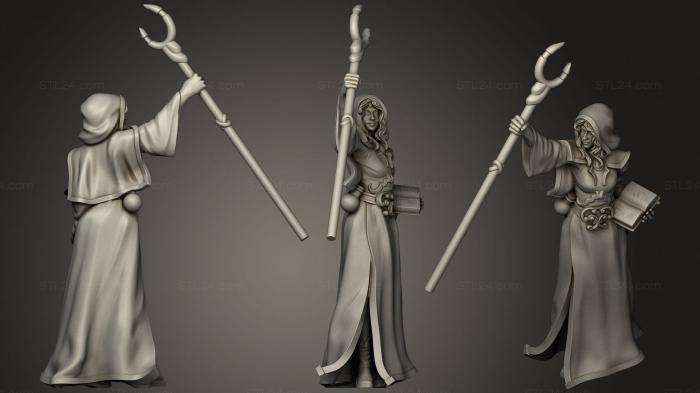 Статуэтки герои, монстры и демоны (Волшебница - дроу Лукасина, STKM_2296) 3D модель для ЧПУ станка