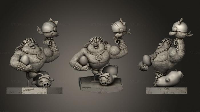 Статуэтки герои, монстры и демоны (Эволюция голландских Angry Birds, STKM_2311) 3D модель для ЧПУ станка