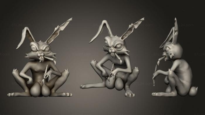 Статуэтки герои, монстры и демоны (Пасхальный Кролик, STKM_2321) 3D модель для ЧПУ станка