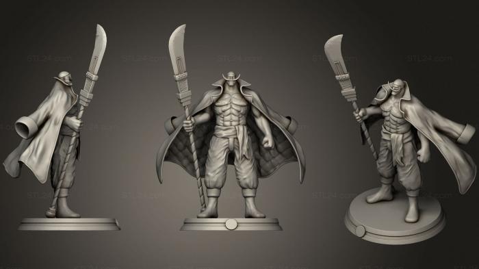 Статуэтки герои, монстры и демоны (Эдвард Ньюгейт Белая Борода, STKM_2327) 3D модель для ЧПУ станка