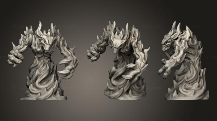 Figurines heroes, monsters and demons (Elemental fire 4, STKM_2344) 3D models for cnc