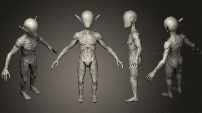 Figurines heroes, monsters and demons (Elf Base Mesh 2, STKM_2351) 3D models for cnc