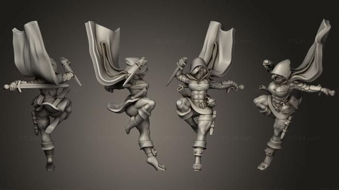 Статуэтки герои, монстры и демоны (Эльф-Разбойник jjt, STKM_2354) 3D модель для ЧПУ станка