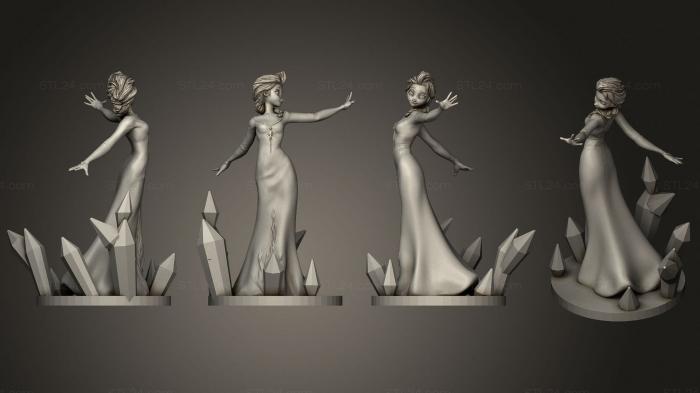 Figurines heroes, monsters and demons (Elsa Purple Dress, STKM_2359) 3D models for cnc