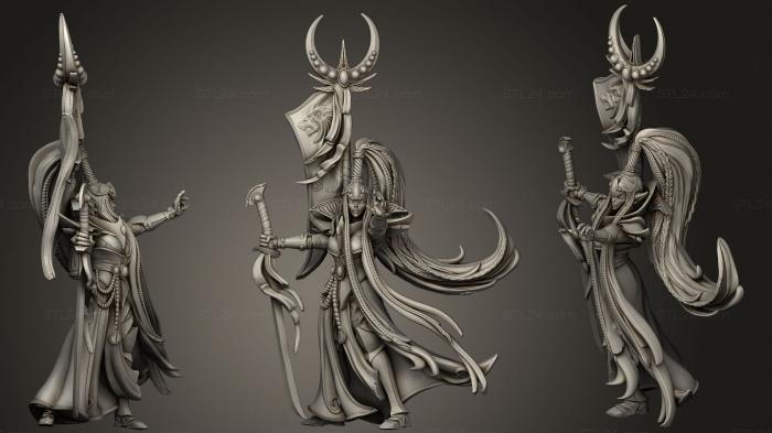 Статуэтки герои, монстры и демоны (Эльсанти - Высший Клинок, STKM_2360) 3D модель для ЧПУ станка