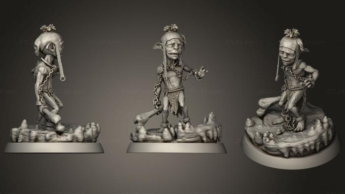 Figurines heroes, monsters and demons (Enslaved Goblin, STKM_2374) 3D models for cnc