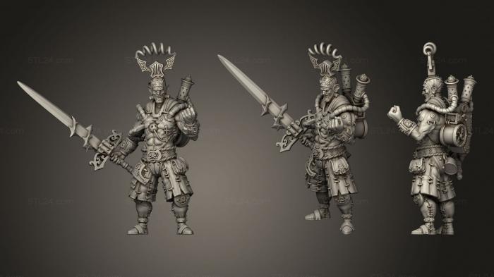Статуэтки герои, монстры и демоны (Экспериментальный воин с мечом, STKM_2405) 3D модель для ЧПУ станка