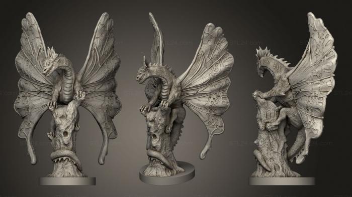 Статуэтки герои, монстры и демоны (Волшебный дракон (Фотис Мятный), STKM_2413) 3D модель для ЧПУ станка