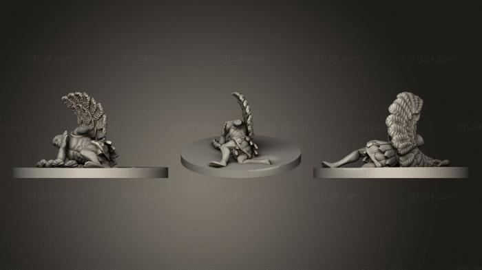 Figurines heroes, monsters and demons (Fallen Angel, STKM_2419) 3D models for cnc