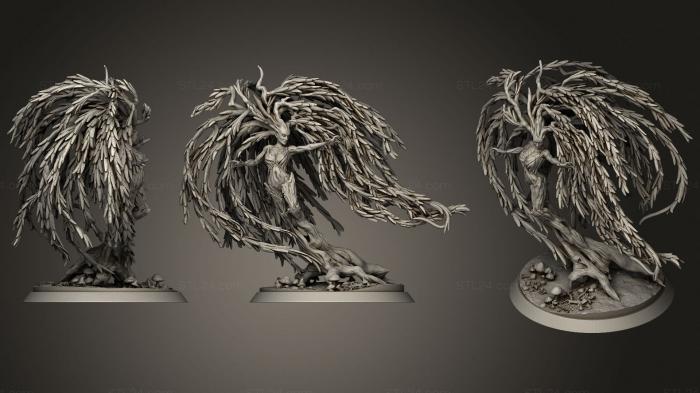 Статуэтки герои, монстры и демоны (Фелиллия Ивовая Дриада, STKM_2430) 3D модель для ЧПУ станка