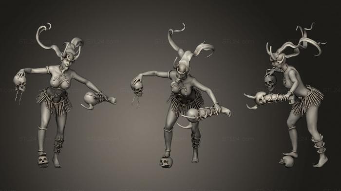 Статуэтки герои, монстры и демоны (Статуя Женского Демона, STKM_2431) 3D модель для ЧПУ станка