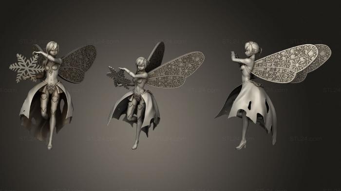 Статуэтки герои, монстры и демоны (Женский Морозный Эльф, STKM_2432) 3D модель для ЧПУ станка