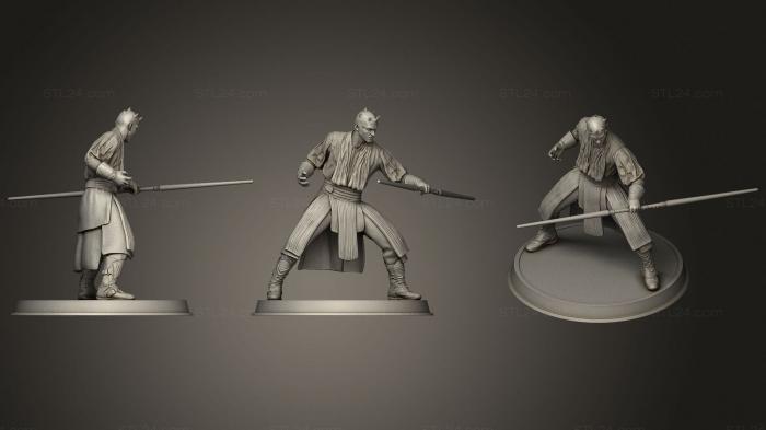 Figurines heroes, monsters and demons (FIGURINE DARTH MAUL PHANTOM MENACE, STKM_2439) 3D models for cnc