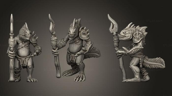 Статуэтки герои, монстры и демоны (Рыбаки 22, STKM_2443) 3D модель для ЧПУ станка