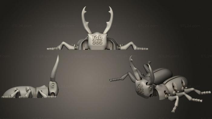 Статуэтки герои, монстры и демоны (Складной Жук-Олень, STKM_2452) 3D модель для ЧПУ станка