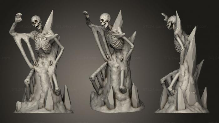 Статуэтки герои, монстры и демоны (Замороженный Скелет, STKM_2470) 3D модель для ЧПУ станка