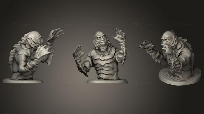 Статуэтки герои, монстры и демоны (Существо из Черной лагуны, STKM_2472) 3D модель для ЧПУ станка