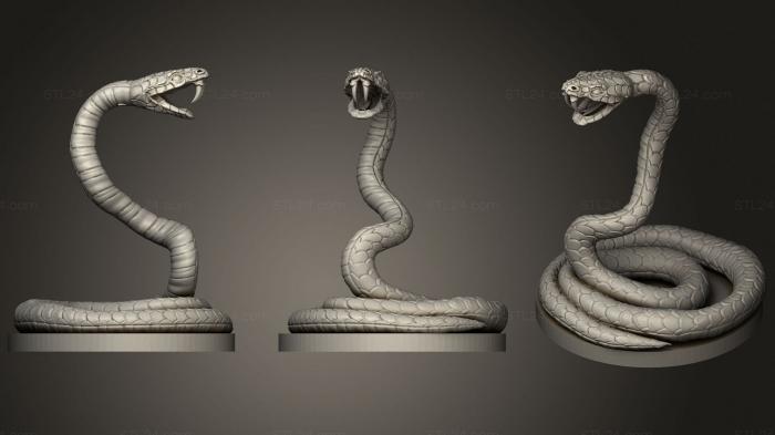 Статуэтки герои, монстры и демоны (Гигантская Змея, STKM_2505) 3D модель для ЧПУ станка