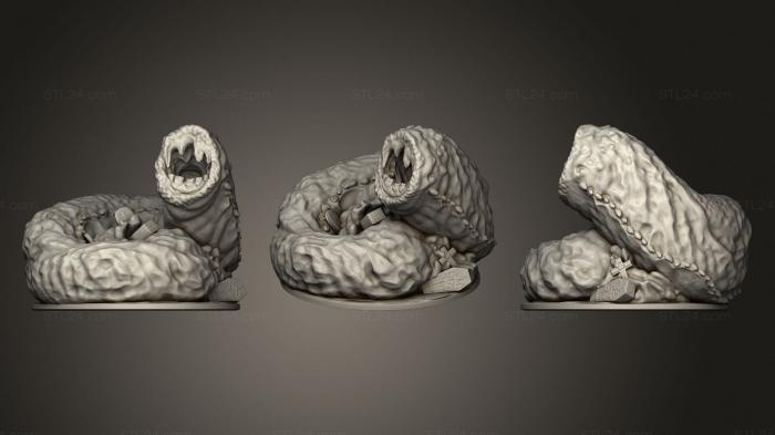 Figurines heroes, monsters and demons (Grave Wurm, STKM_2593) 3D models for cnc