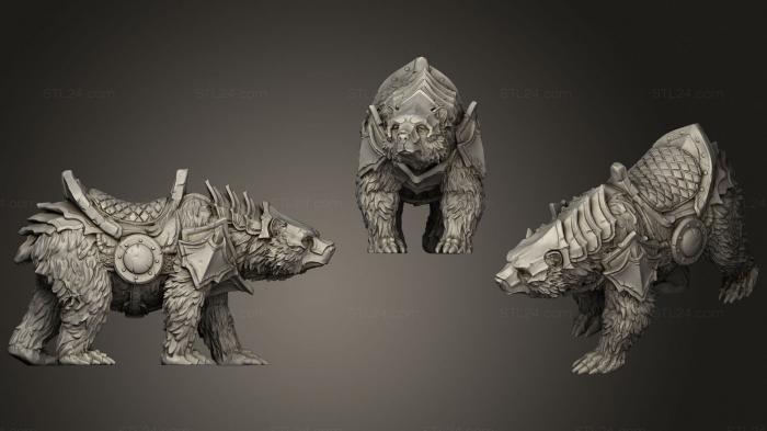Figurines heroes, monsters and demons (Grizzly Bear Mount (Large), STKM_2610) 3D models for cnc