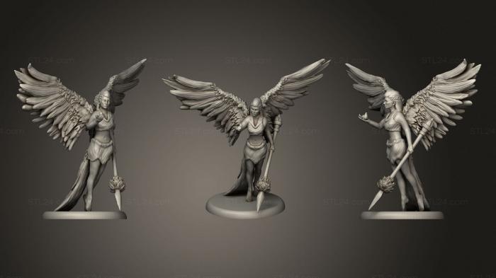 Статуэтки герои, монстры и демоны (Ангел-Хранитель, STKM_2617) 3D модель для ЧПУ станка