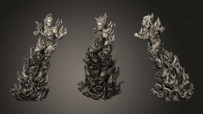 Статуэтки герои, монстры и демоны (Человек-Факел 40, Мальчик-Пламя 41, STKM_2724) 3D модель для ЧПУ станка