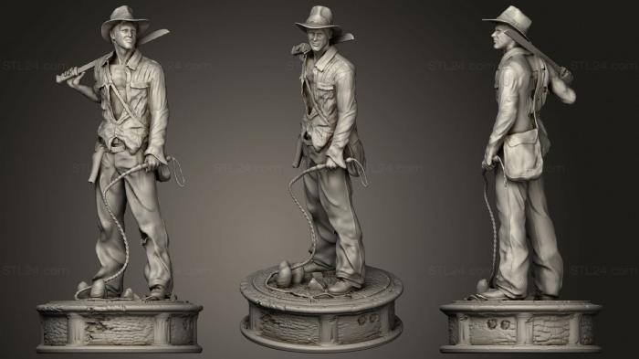 Figurines heroes, monsters and demons (Indiana jones, STKM_2746) 3D models for cnc