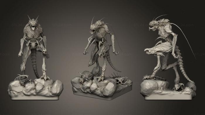 Figurines heroes, monsters and demons (Insectoid, STKM_2754) 3D models for cnc