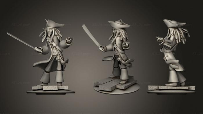 Figurines heroes, monsters and demons (Jack Sparrow, STKM_2775) 3D models for cnc
