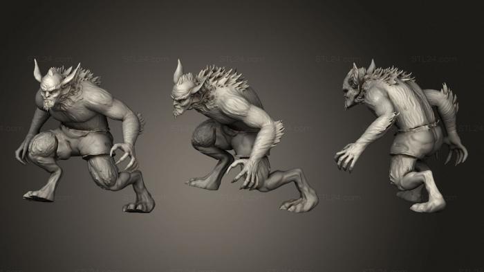 Figurines heroes, monsters and demons (Jackal, STKM_2776) 3D models for cnc