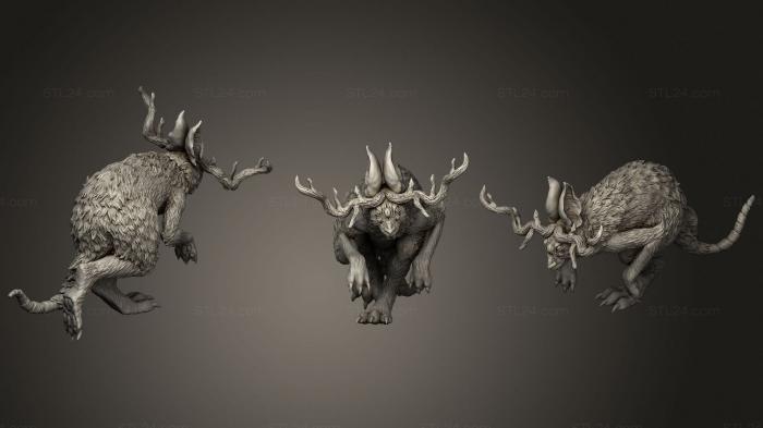 Figurines heroes, monsters and demons (Jackalope 1, STKM_2777) 3D models for cnc
