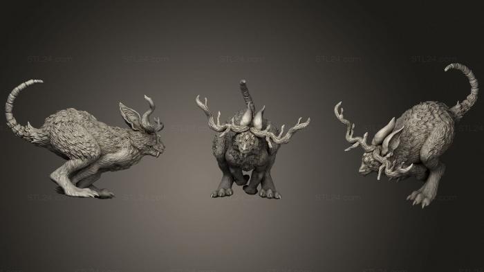 Figurines heroes, monsters and demons (Jackalope 2, STKM_2778) 3D models for cnc