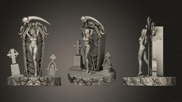 Статуэтки герои, монстры и демоны (Леди Смерть, STKM_2865) 3D модель для ЧПУ станка