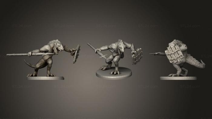 Figurines heroes, monsters and demons (Lizard Men 28Mm, STKM_2896) 3D models for cnc