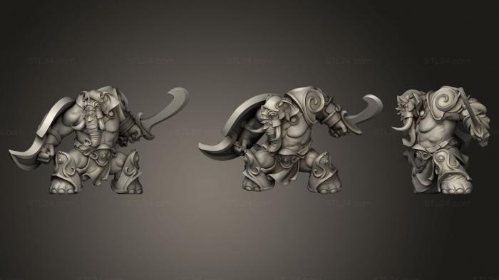 Figurines heroes, monsters and demons (Loxodon 02, STKM_2908) 3D models for cnc