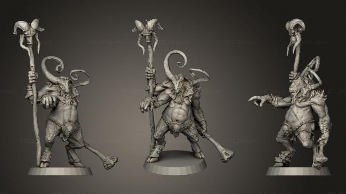 Статуэтки герои, монстры и демоны (Уродливый Козлоногий Человек, STKM_2930) 3D модель для ЧПУ станка