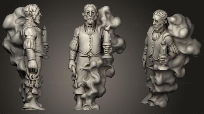 Статуэтки герои, монстры и демоны (Человек со свечой, STKM_2937) 3D модель для ЧПУ станка