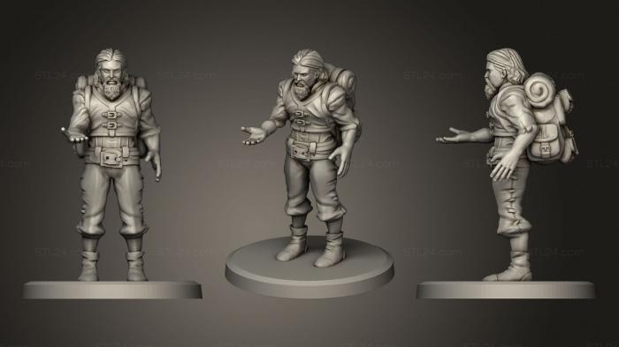 Figurines heroes, monsters and demons (Medieval Merchant, STKM_2991) 3D models for cnc