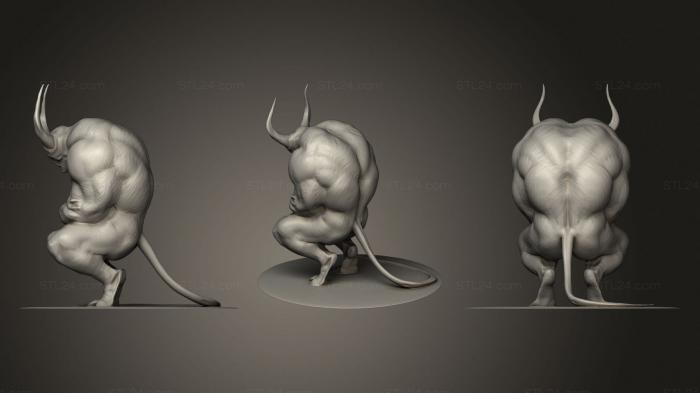 Статуэтки герои, монстры и демоны (Медитирующий Дьявол, STKM_2994) 3D модель для ЧПУ станка