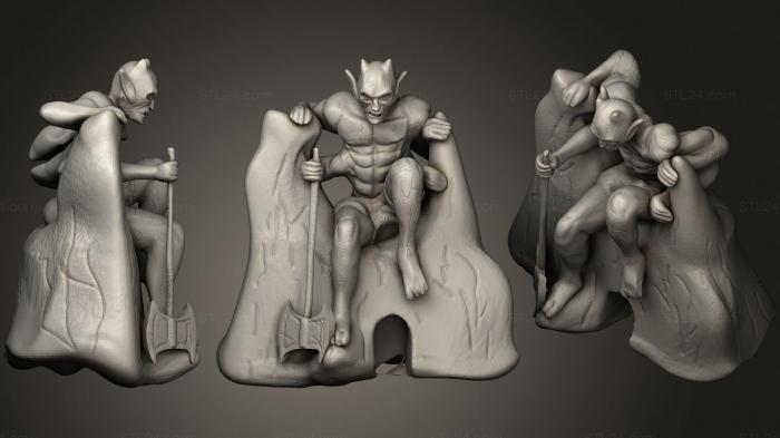 Статуэтки герои, монстры и демоны (Святилище Мехрунес Дагон 2, STKM_2998) 3D модель для ЧПУ станка