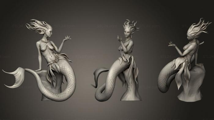 Figurines heroes, monsters and demons (Mermaid, STKM_3001) 3D models for cnc
