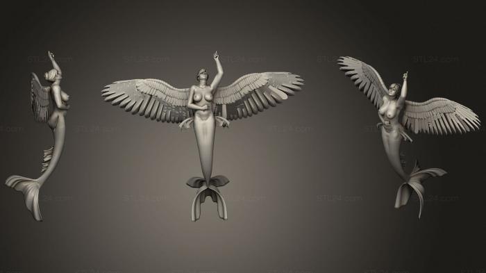 Figurines heroes, monsters and demons (Mermaid, STKM_3002) 3D models for cnc