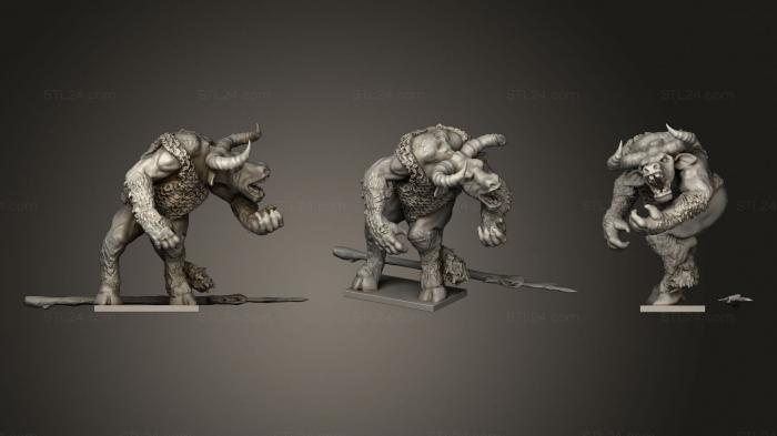 Figurines heroes, monsters and demons (Minotaur 54Mm, STKM_3025) 3D models for cnc